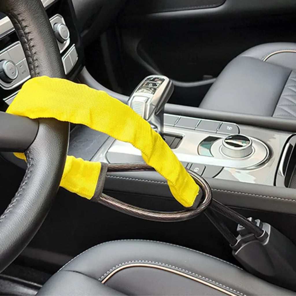 Car Steering Wheel Lock With Seat Belt Socket